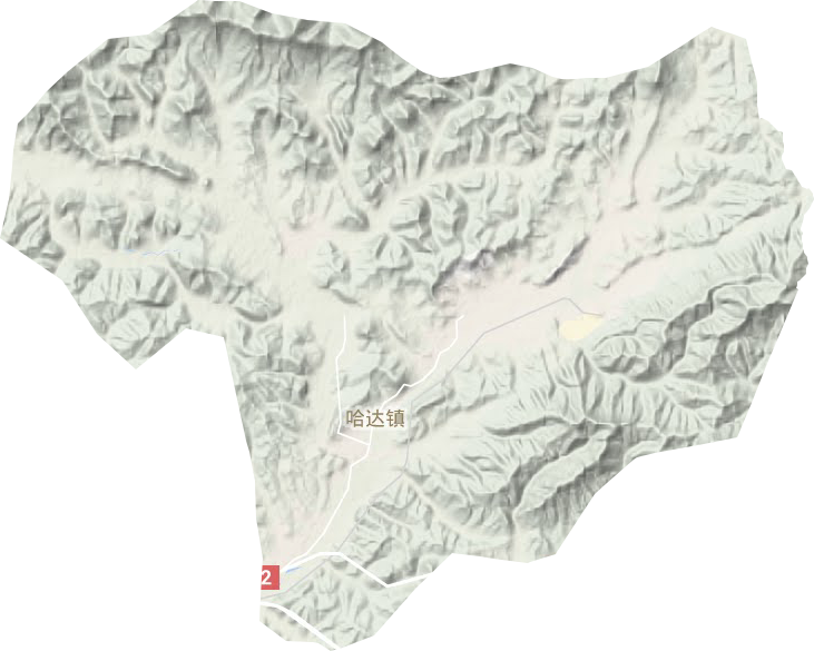 哈达镇地形地图