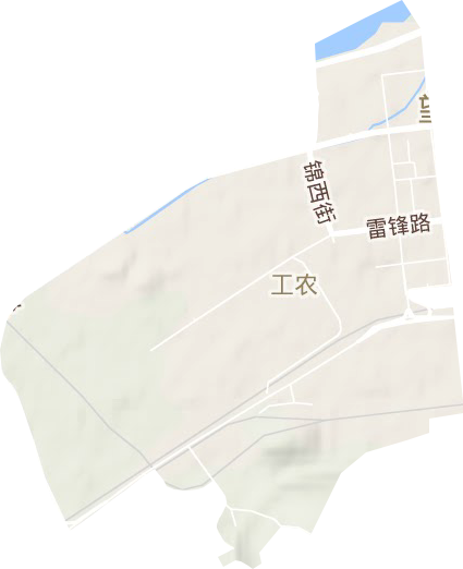 工农街道地形地图