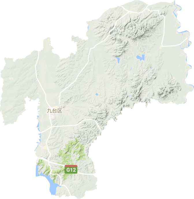 九台区地形地图