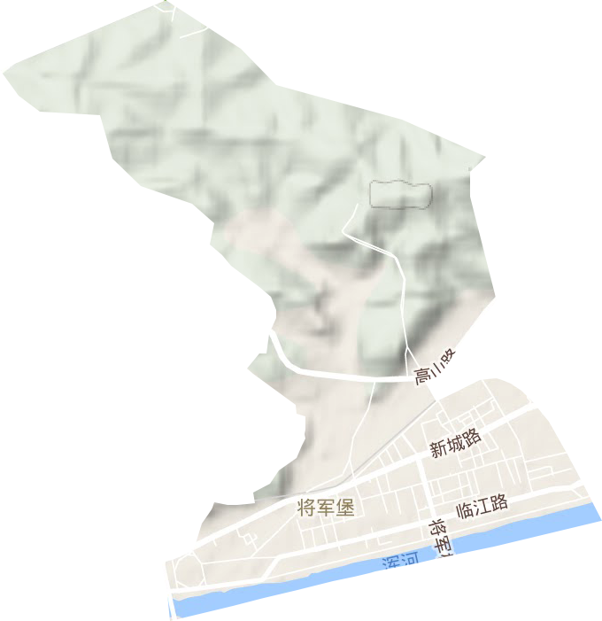 将军堡街道地形地图