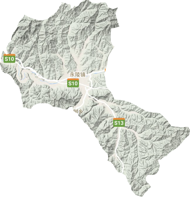 永陵镇地形地图