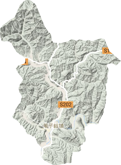 苇子峪镇地形地图