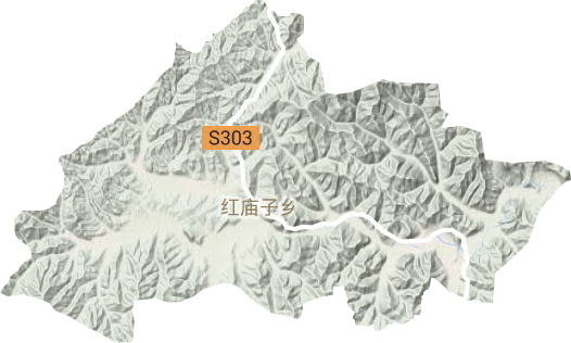 红庙子乡地形地图