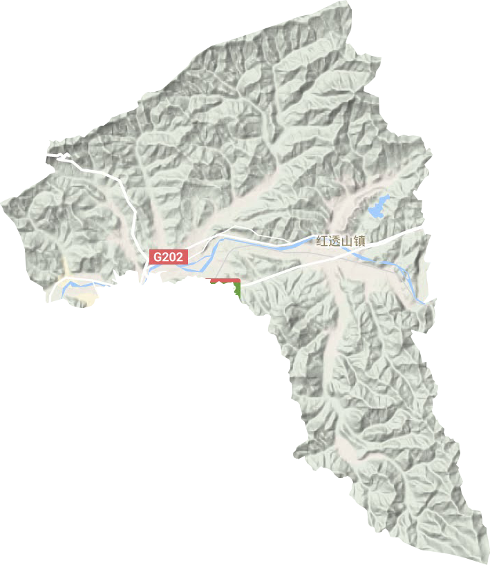 红透山镇地形地图