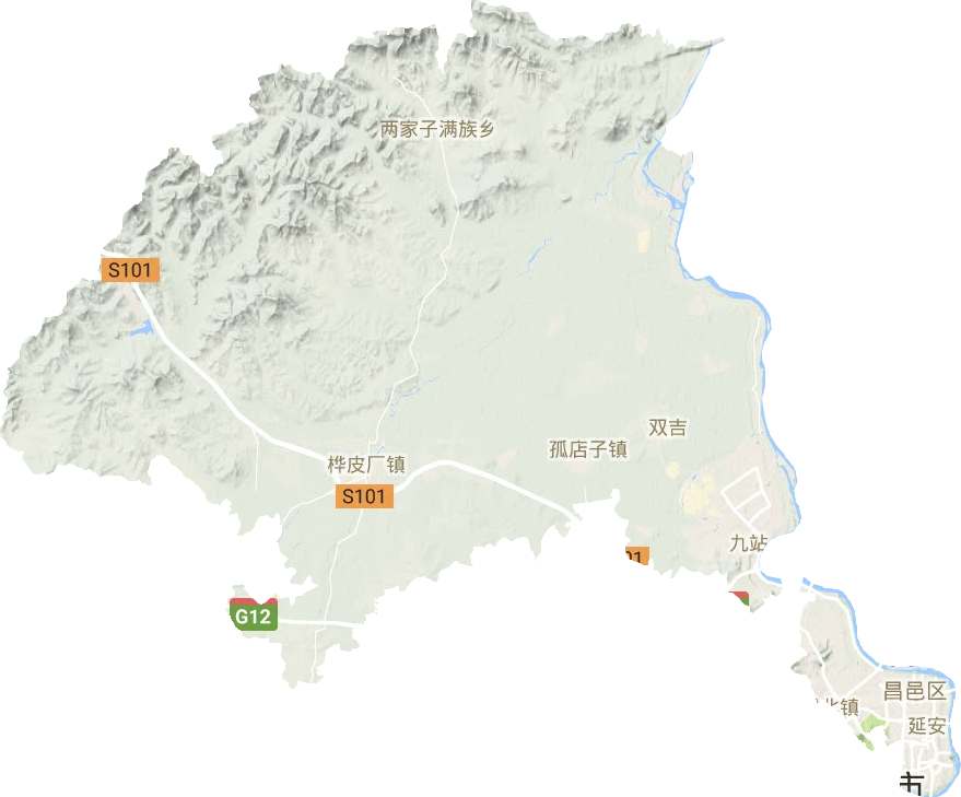昌邑区地形地图