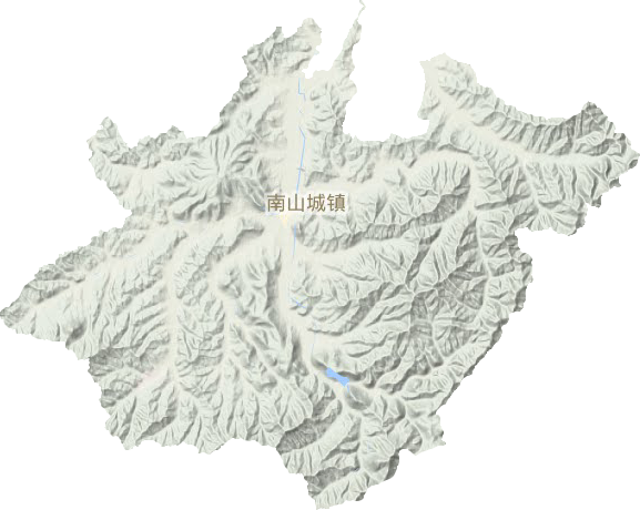 南山城镇地形地图