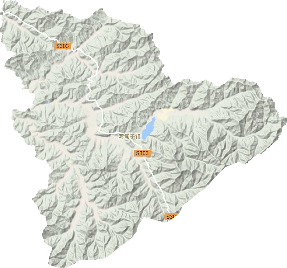 湾甸子镇地形地图