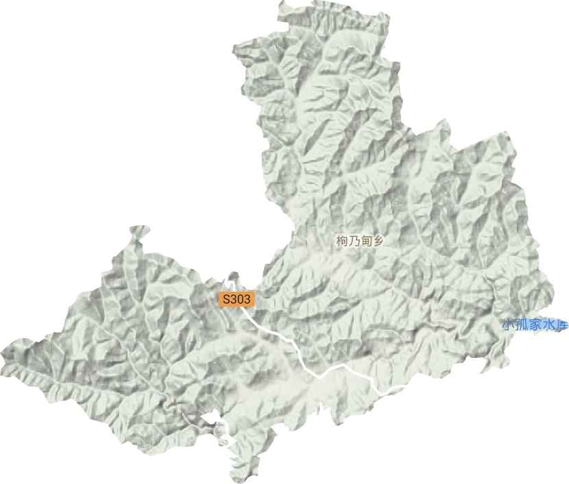枸乃甸乡地形地图