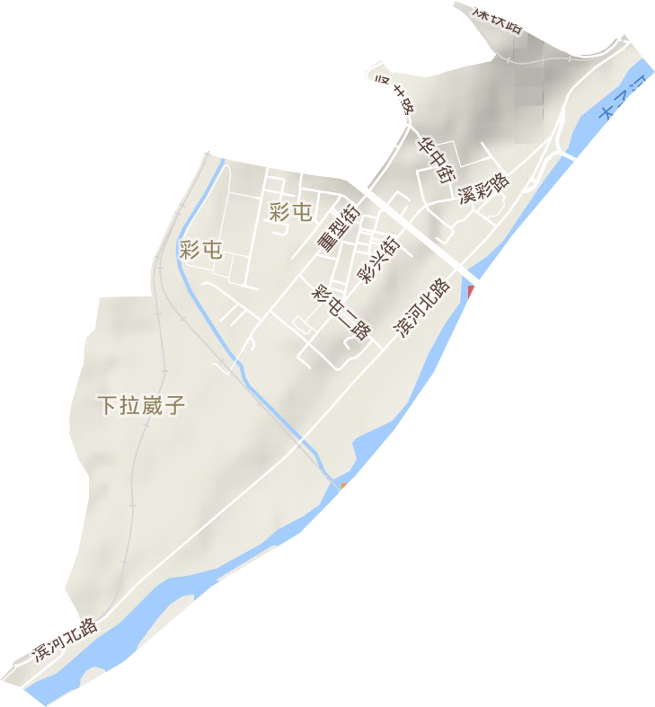 彩屯街道地形地图
