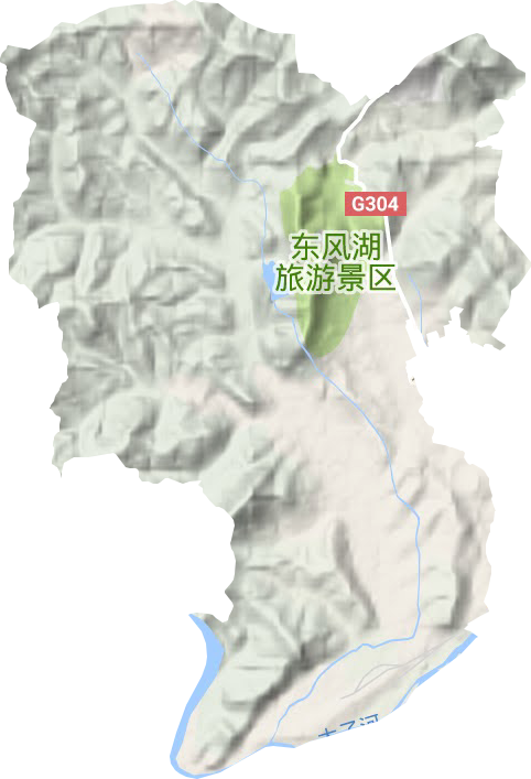 东风街道地形地图