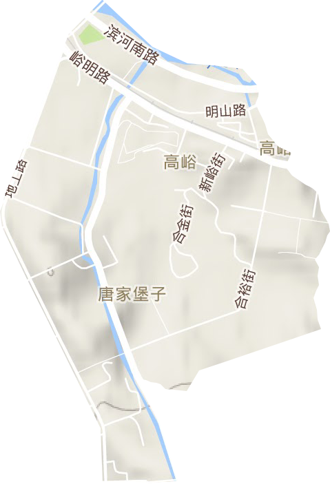 高峪街道地形地图
