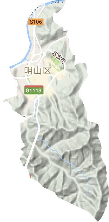 新明街道地形地图