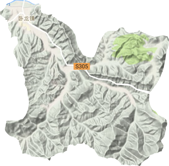 卧龙街道地形地图
