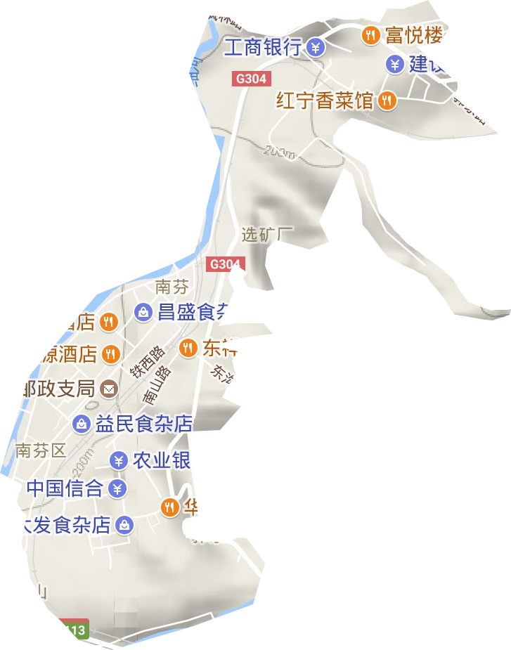 南芬街道地形地图