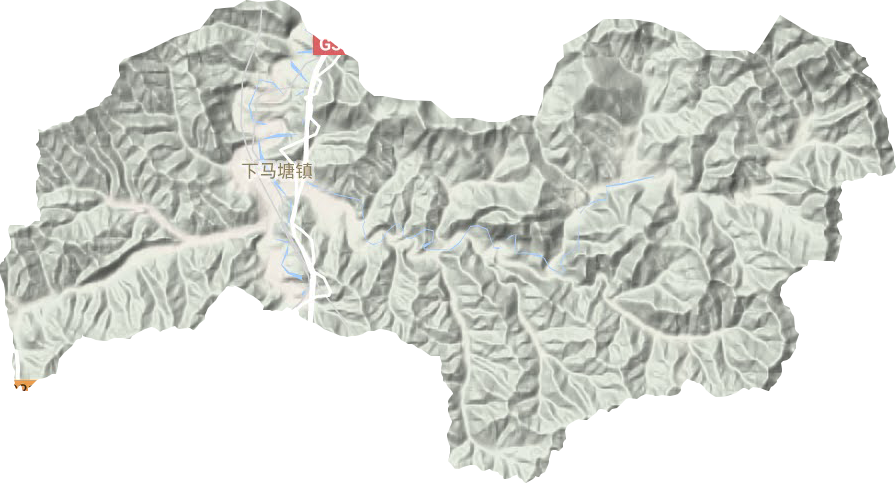 下马塘街道地形地图