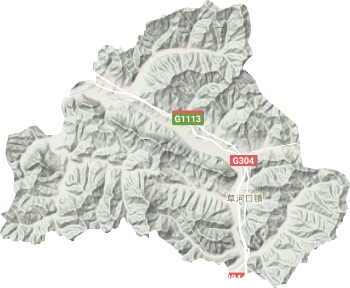 草河口镇地形地图