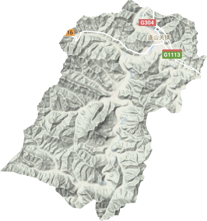 连山关镇地形地图