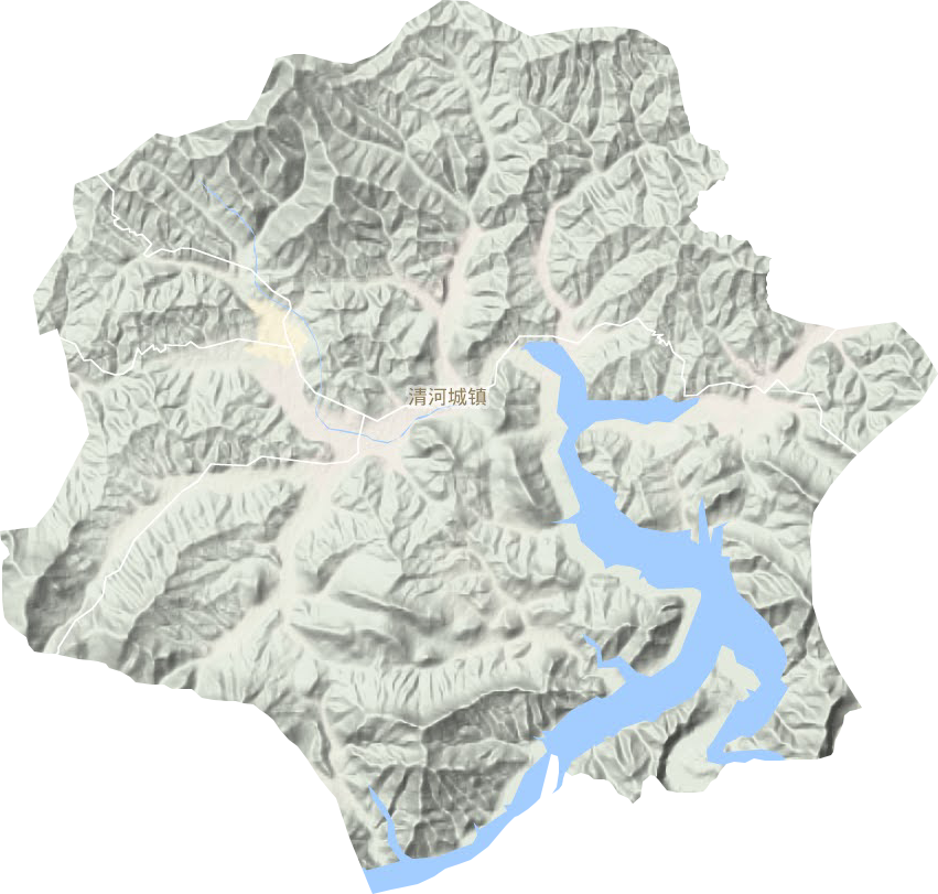 清河城镇地形地图
