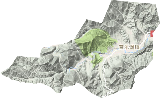 普乐堡镇地形地图