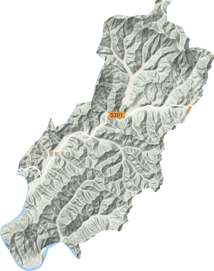 五里甸子镇地形地图