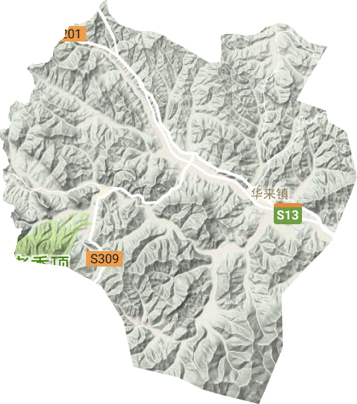 华来镇地形地图