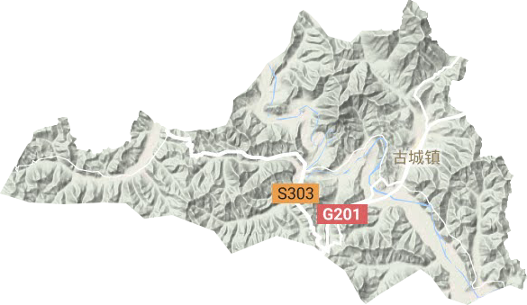 古城镇地形地图