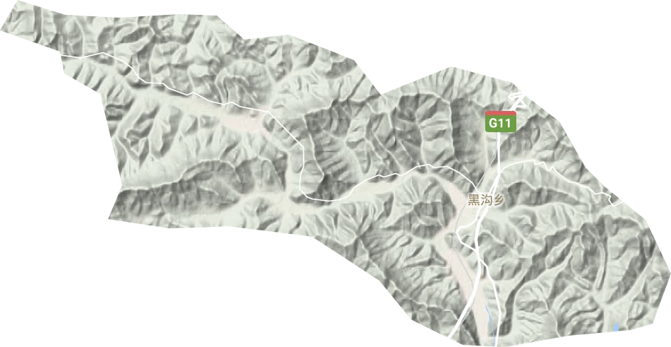 黑沟乡地形地图