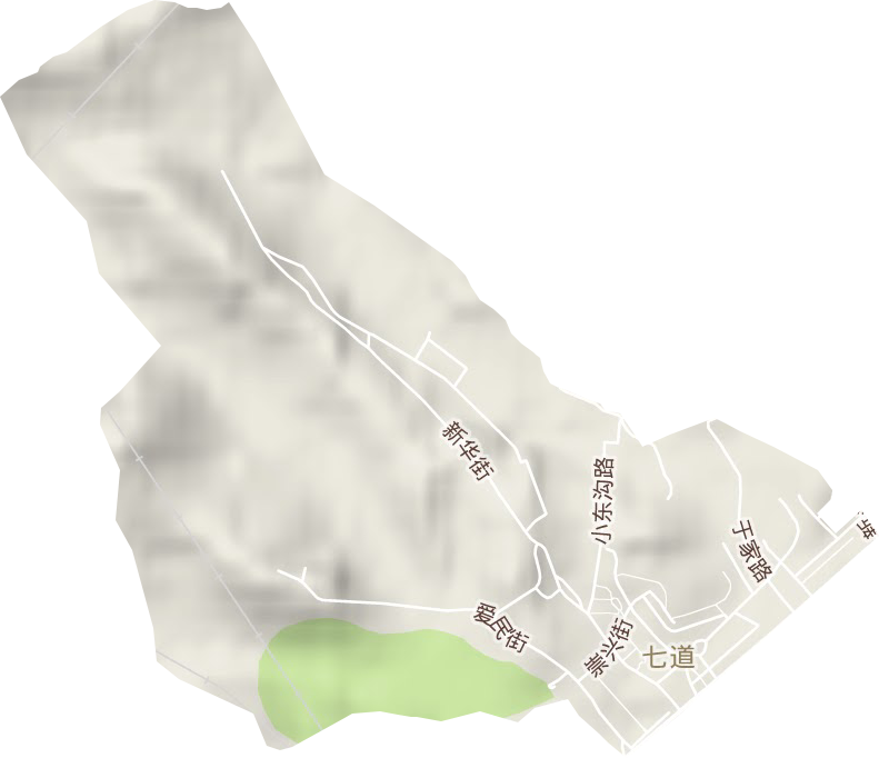 七道街道地形地图