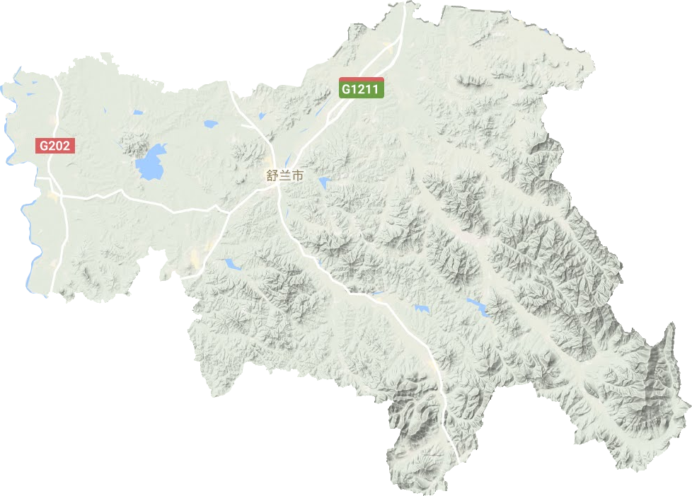 舒兰市地形地图