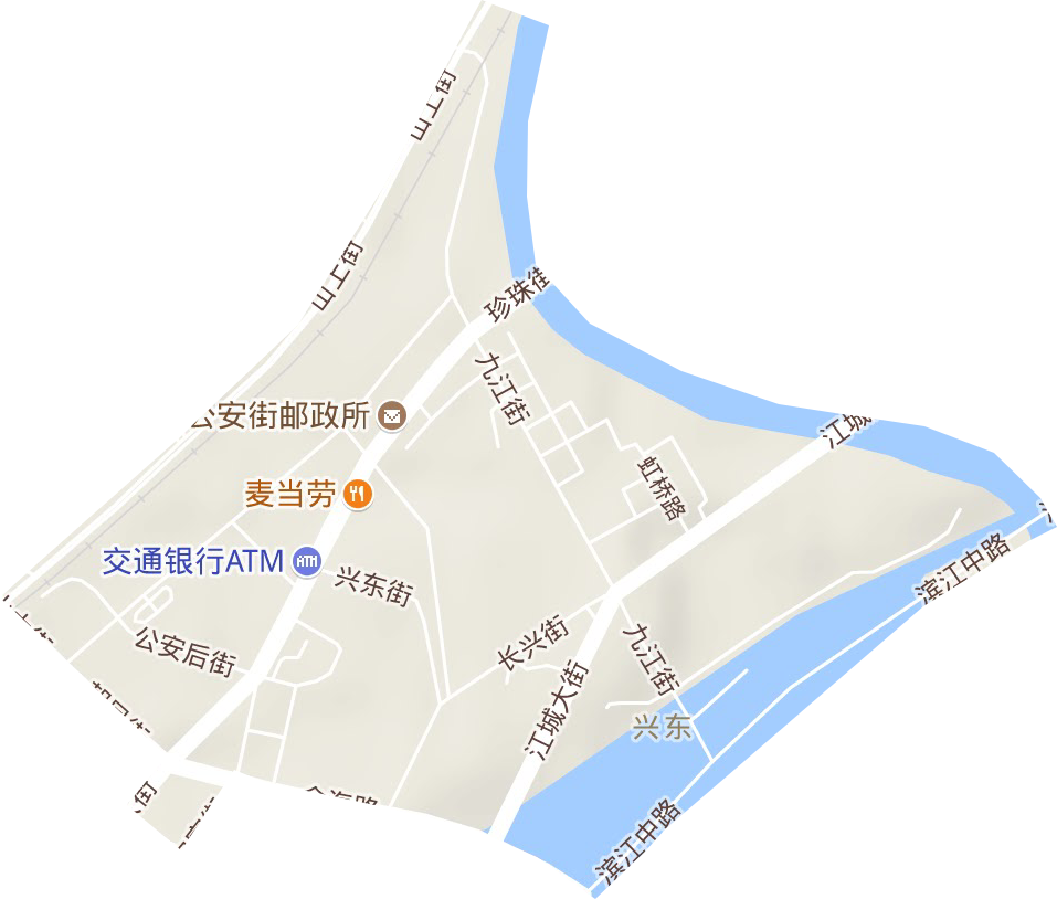 兴东街道地形地图