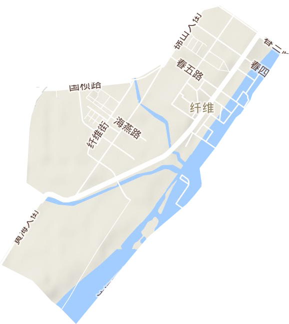 纤维街道地形地图