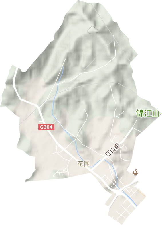 花园街道地形地图