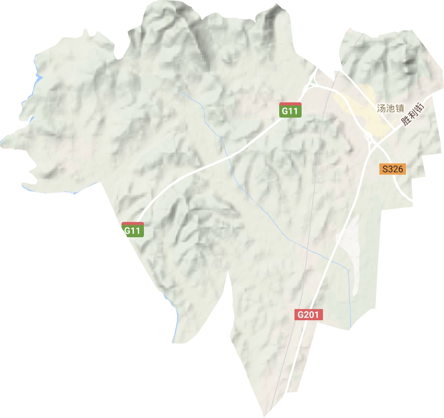 汤池镇地形地图