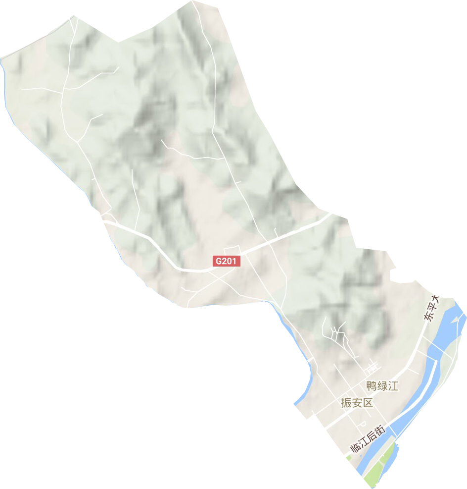 鸭绿江街道地形地图