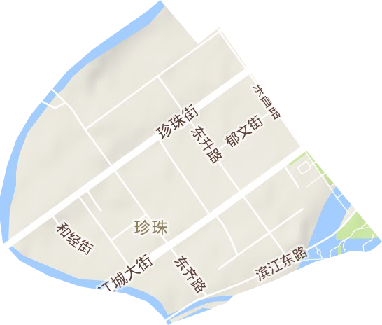 珍珠街道地形地图