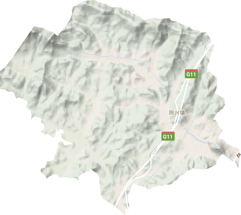 同兴镇地形地图