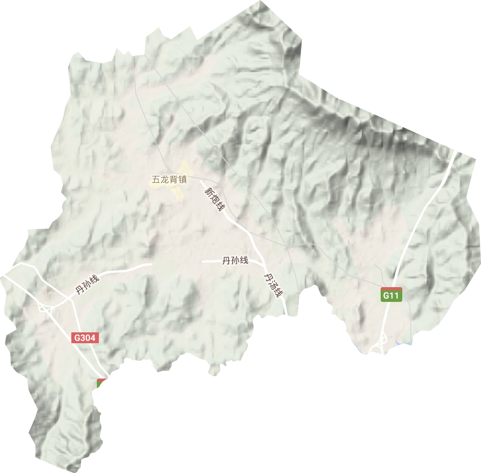 五龙背镇地形地图