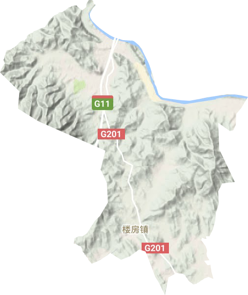 楼房镇地形地图