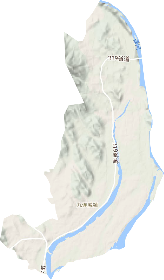 九连城镇地形地图