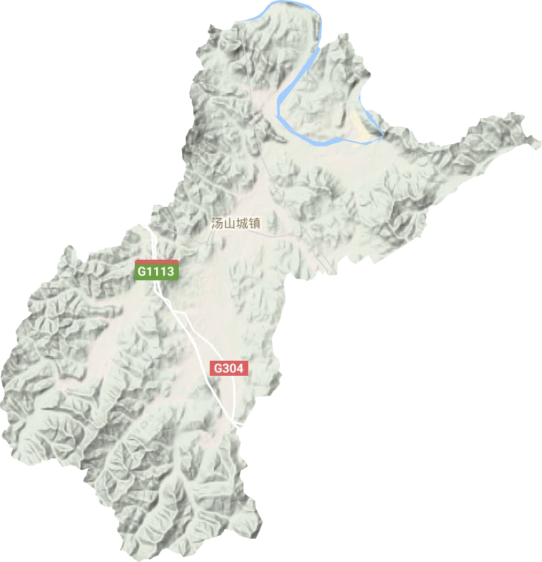 汤山城镇地形地图
