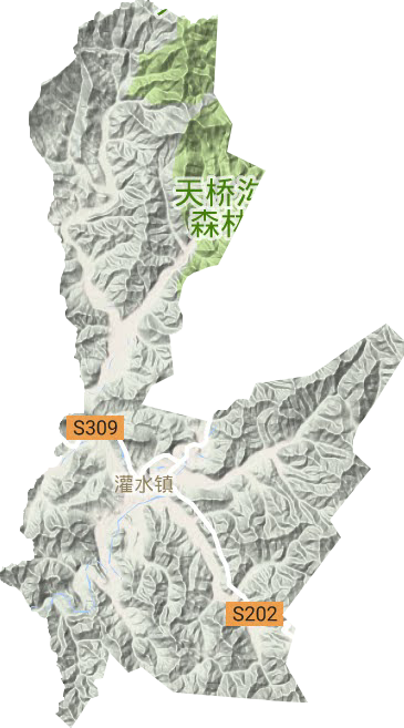 灌水镇地形地图