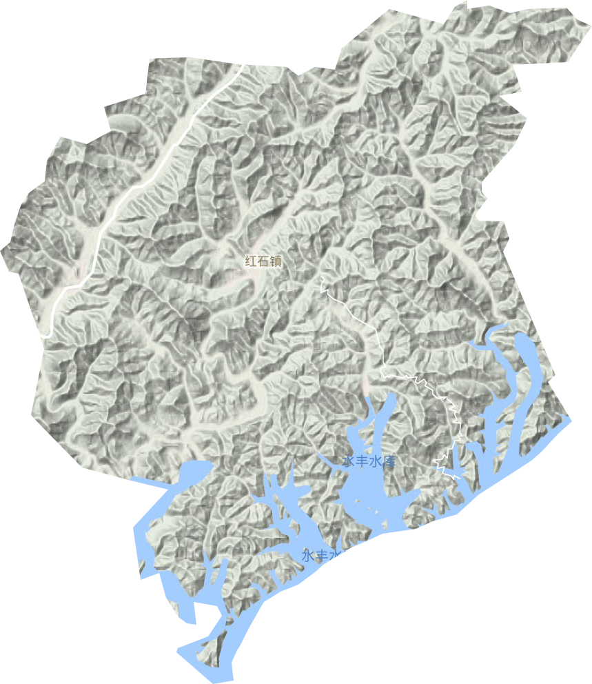 红石镇地形地图