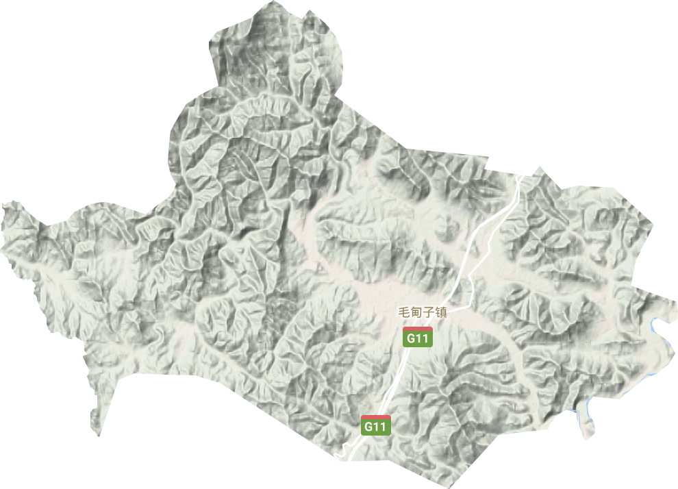 毛甸子镇地形地图