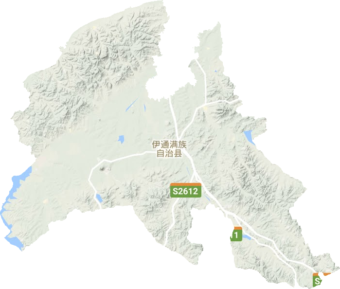 伊通县地形地图