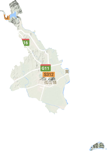 孤山镇地形地图