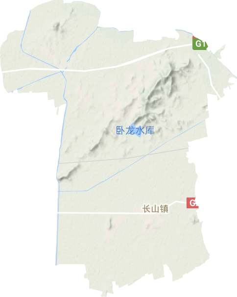 长山镇地形地图