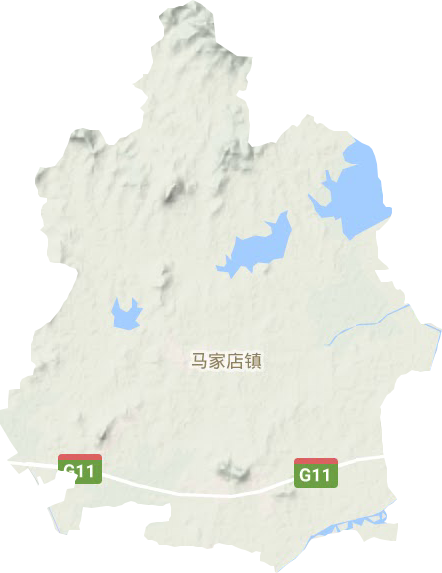 马家店镇地形地图