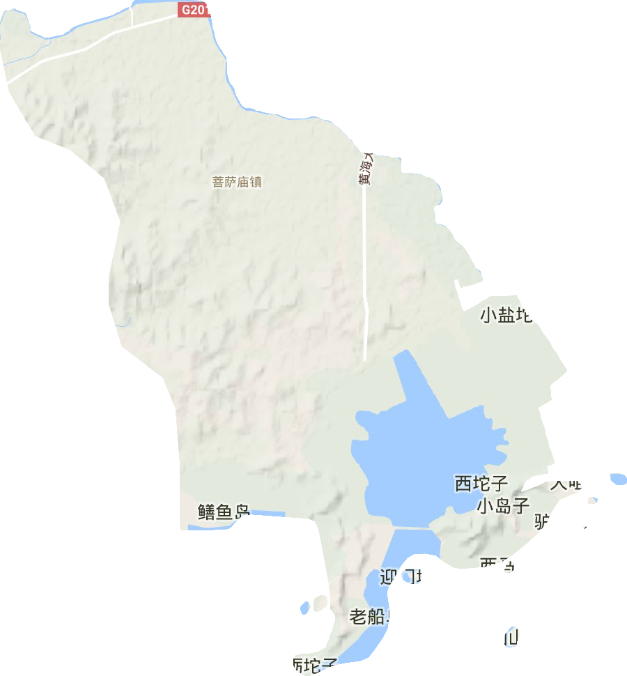 菩萨庙镇地形地图