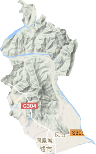 凤凰城街道地形地图