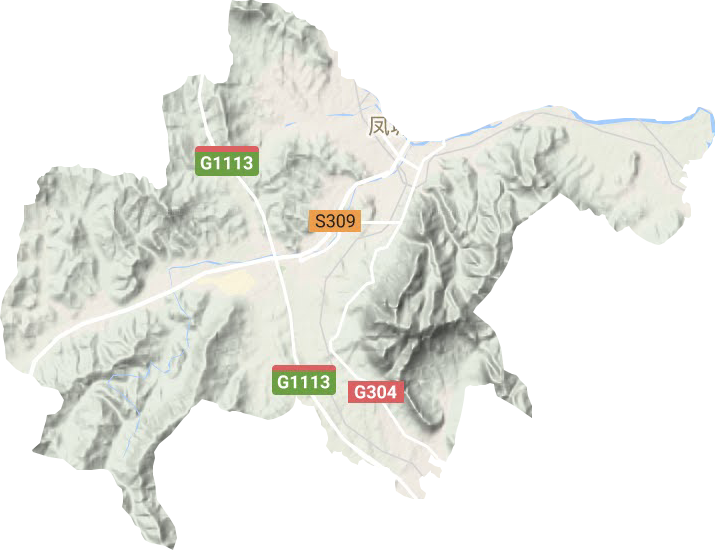 凤山街道地形地图